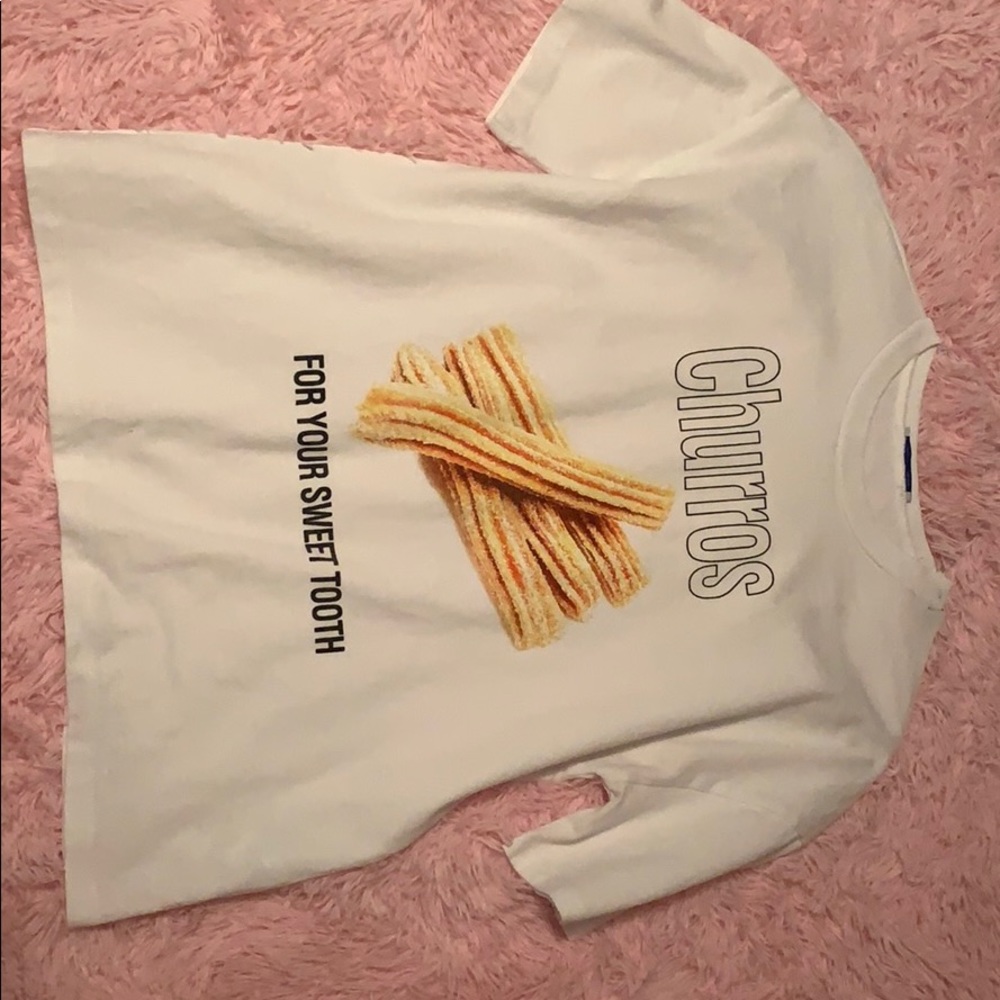 Food white graphic tee from Zara